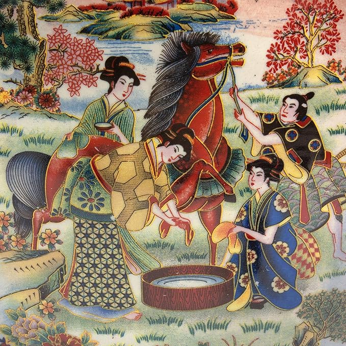 Red Lantern 18" Horse in Meadow Porcelain Fishbowl
